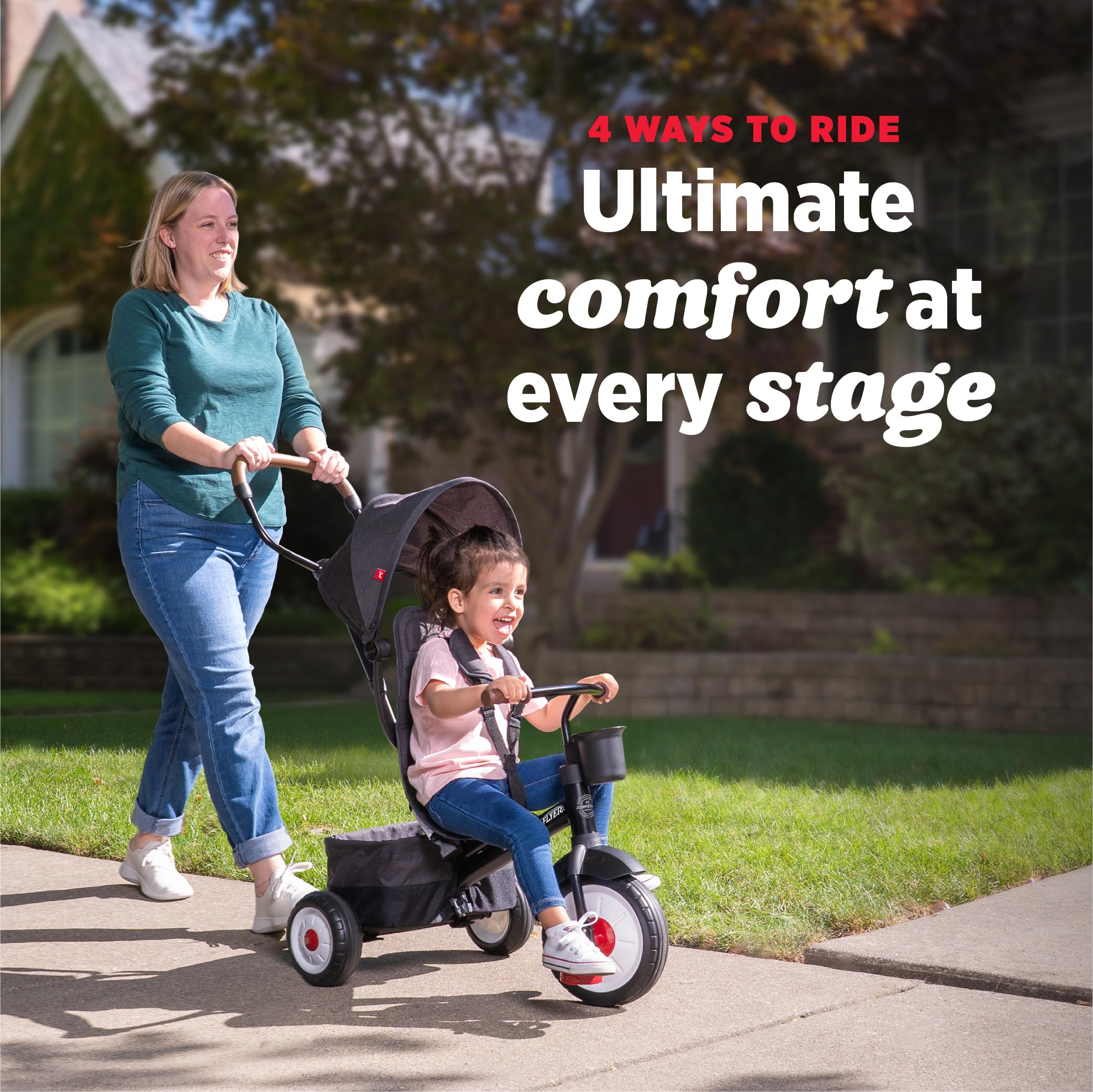 Amazon.co.jp: Radio Flyer Premium Stroll 'N Trike、1~5歳用ブラック